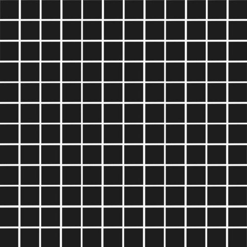Alameda Black Matte 1"x1" Square Mosaics 12"x12" Mesh