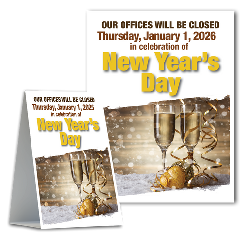 Holiday Closed Signs for Banks, Credit Unions, and other institutions.