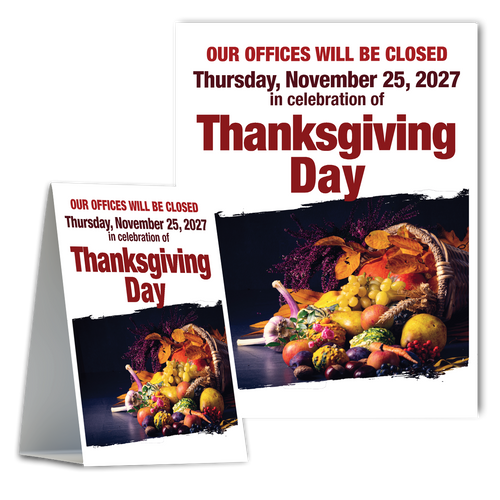 Holiday Closed Signs for Banks, Credit Unions, and other institutions.