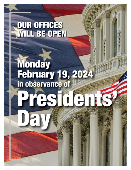 Presidents' Day Open Window Sign