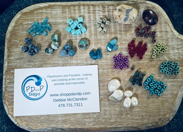 Assorted beading materials sample that requires smaller or differing wire and/or adhesives than that of the Insertion 101 class.
