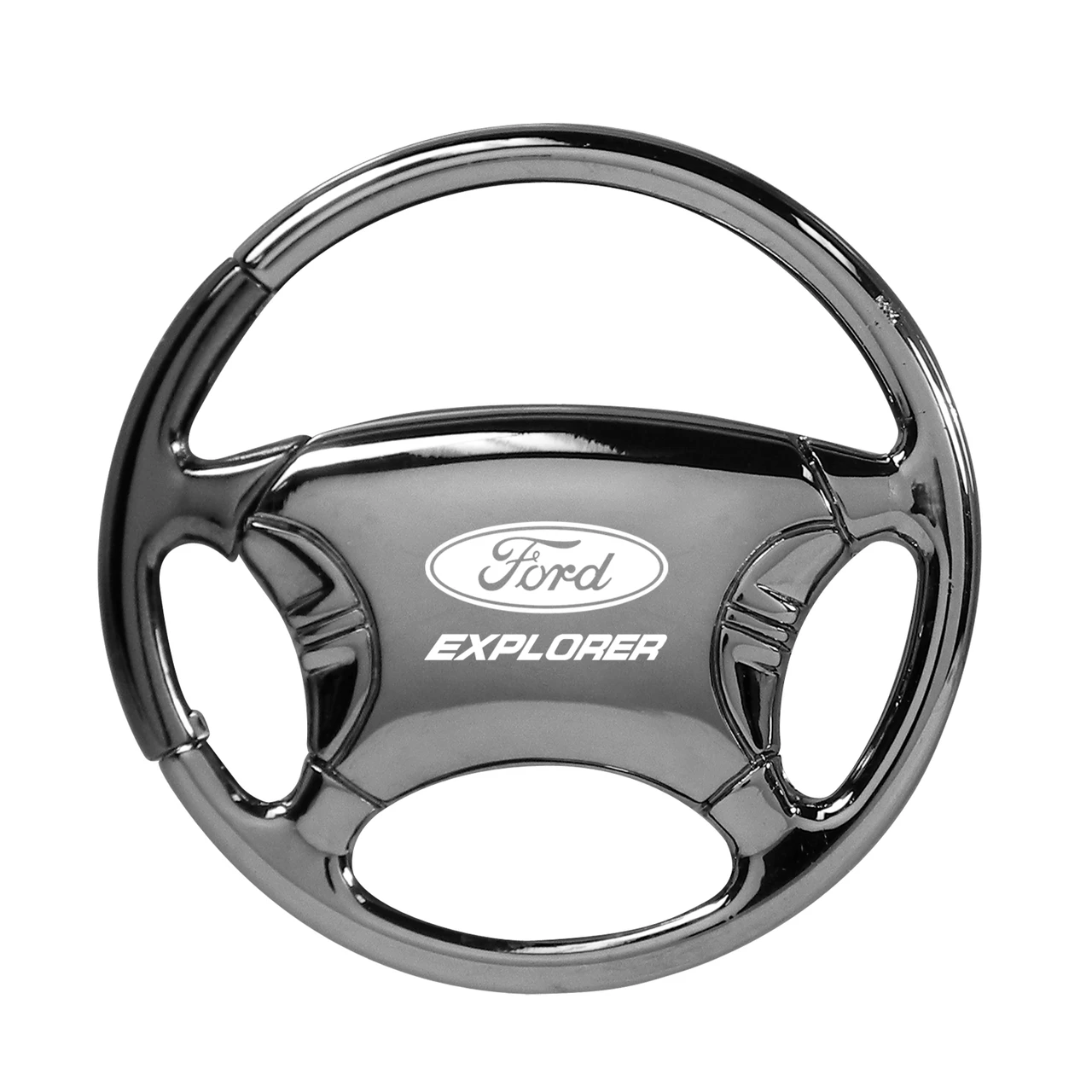 Ford Explorer Black Chrome Steering Wheel Keychain - Car Beyond Store