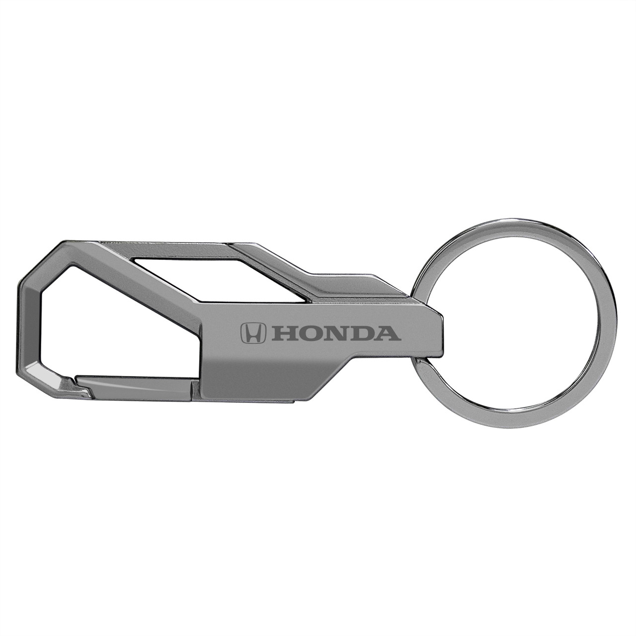 Honda Logo Gunmetal Gray Snap Hook Metal Key Chain - Car Beyond Store