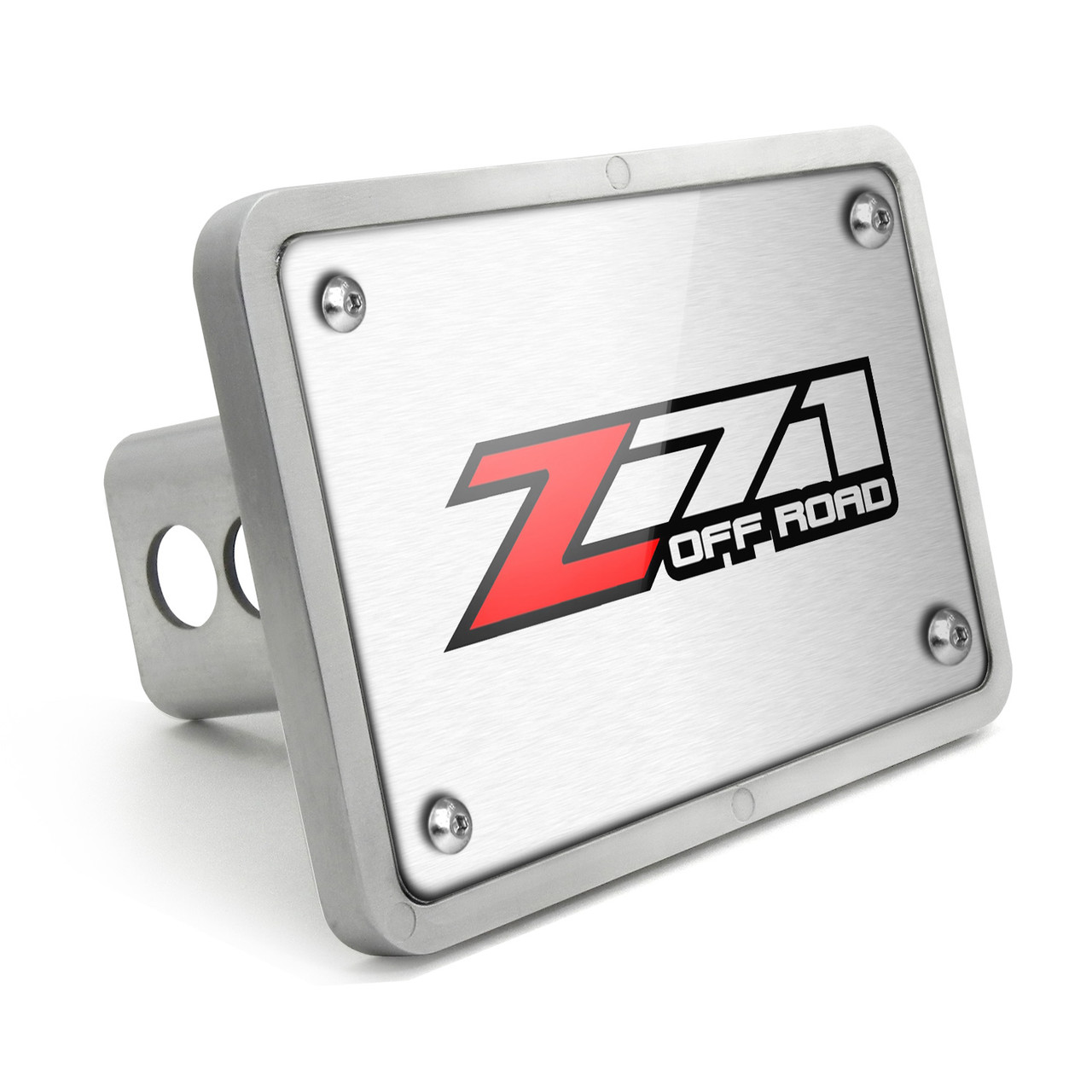 Chevrolet Z71 Off Road UV Graphic Brushed Silver Billet Aluminum 2 inch Tow Hitch Cover Car