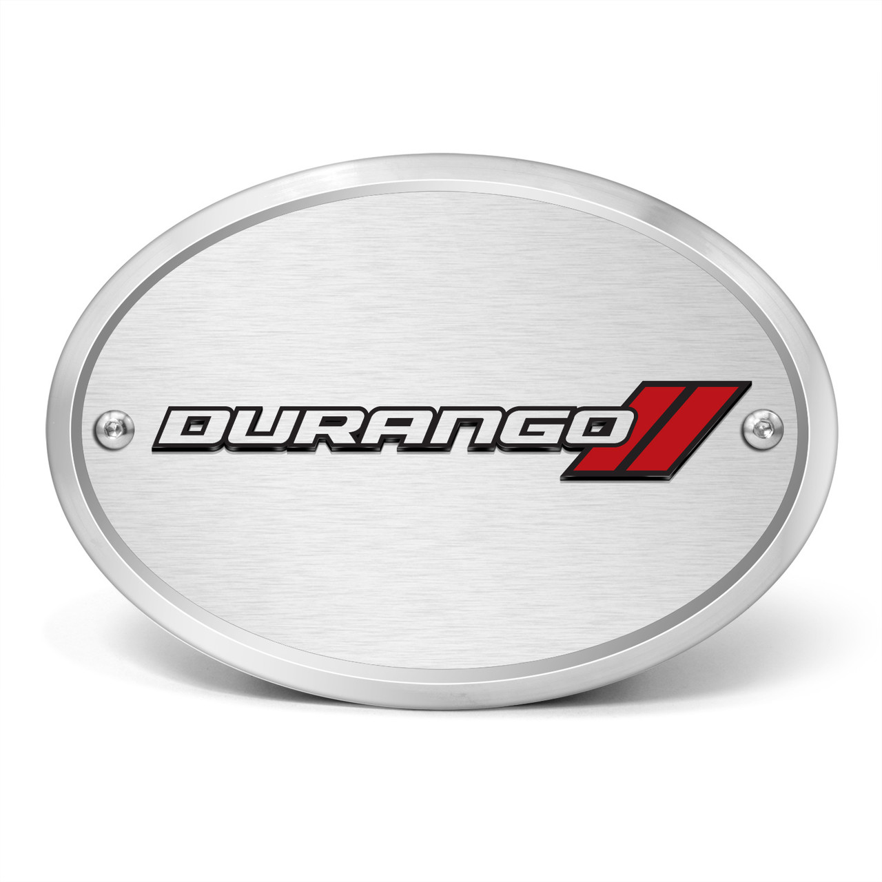 Dodge Durango 3D Logo on Brushed Oval Billet Aluminum 2 inch Tow Hitch