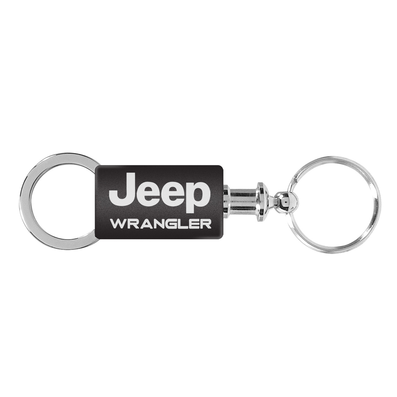 Jeep Wrangler Black Logo Metal Aluminum Valet Pull Apart Key Chain Ring Fob  - Car Beyond Store