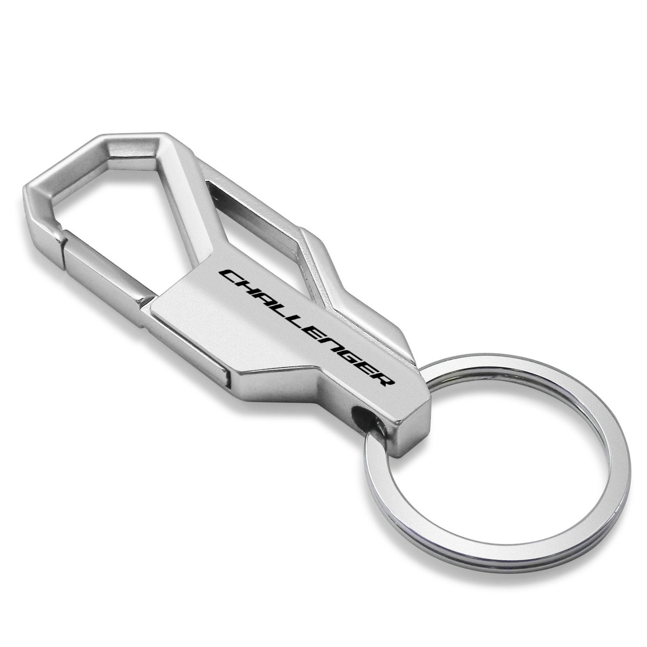 Dodge Challenger Silver Carabiner-style Snap Hook Metal Key Chain