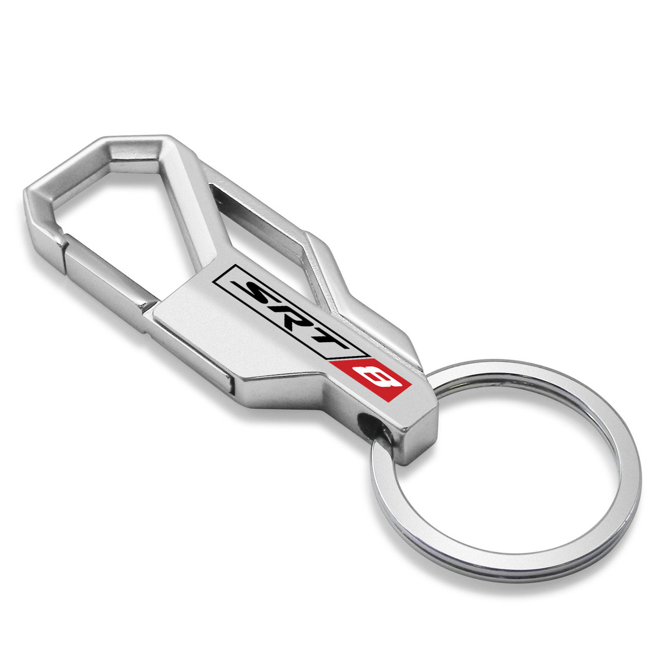 SRT-8 Logo Silver Carabiner-style Snap Hook Metal Key Chain for