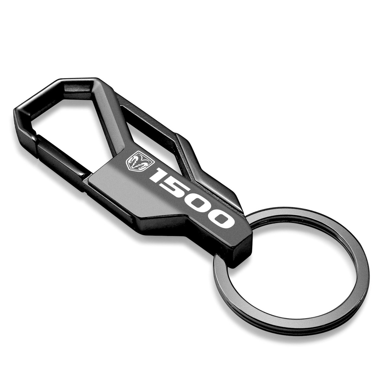 RAM 1500 Logo Gunmetal Black Carabiner-style Snap Hook Metal Key