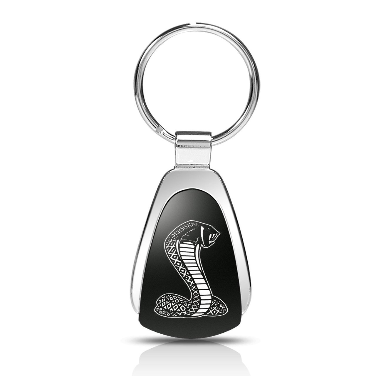 Ford Mustang Shelby Cobra Chrome Tear Drop Key Chain