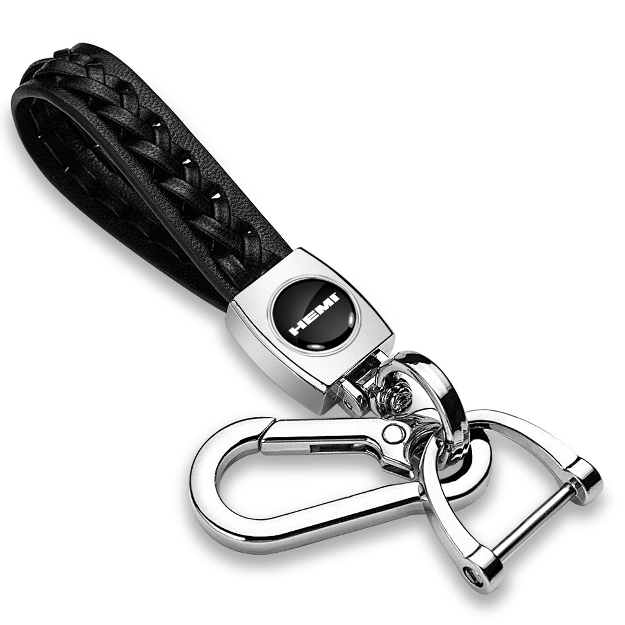 Auto Car Keychain Black Leather Business Key Chain for Key Fob and Key With  Metal Carabiner Hook, KIA : : Home