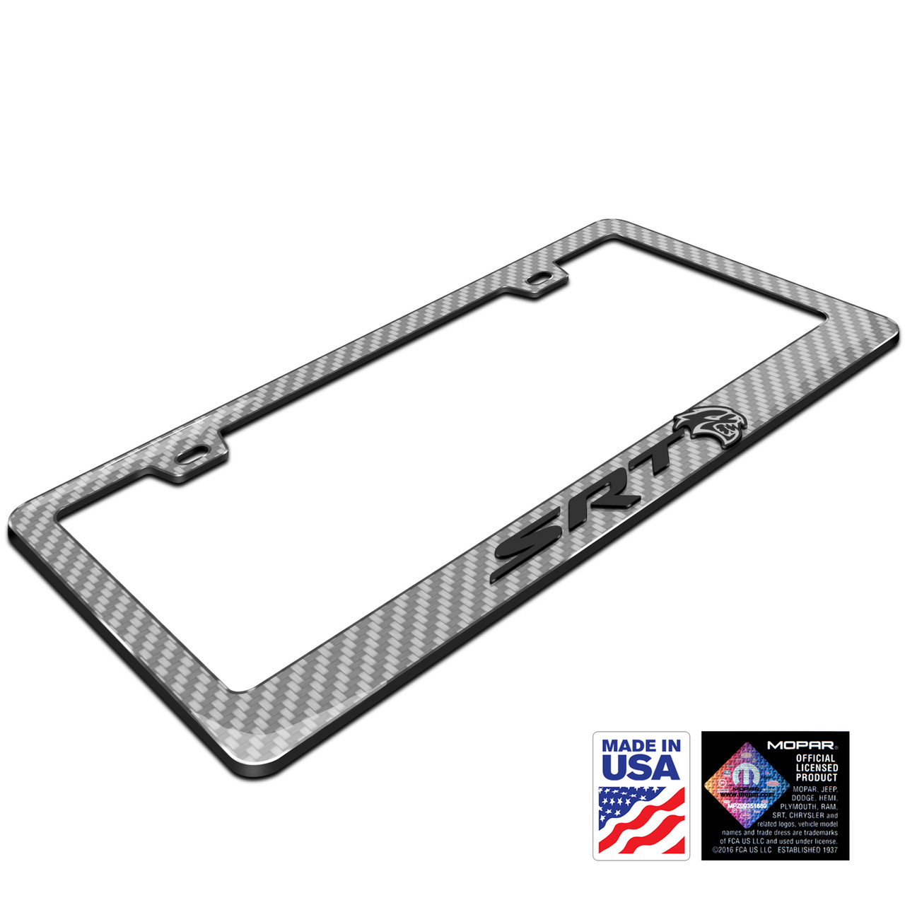 Cadillac Script In 3D On Silver Real 3K Carbon Fiber Finish ABS Plastic License Plate Frame