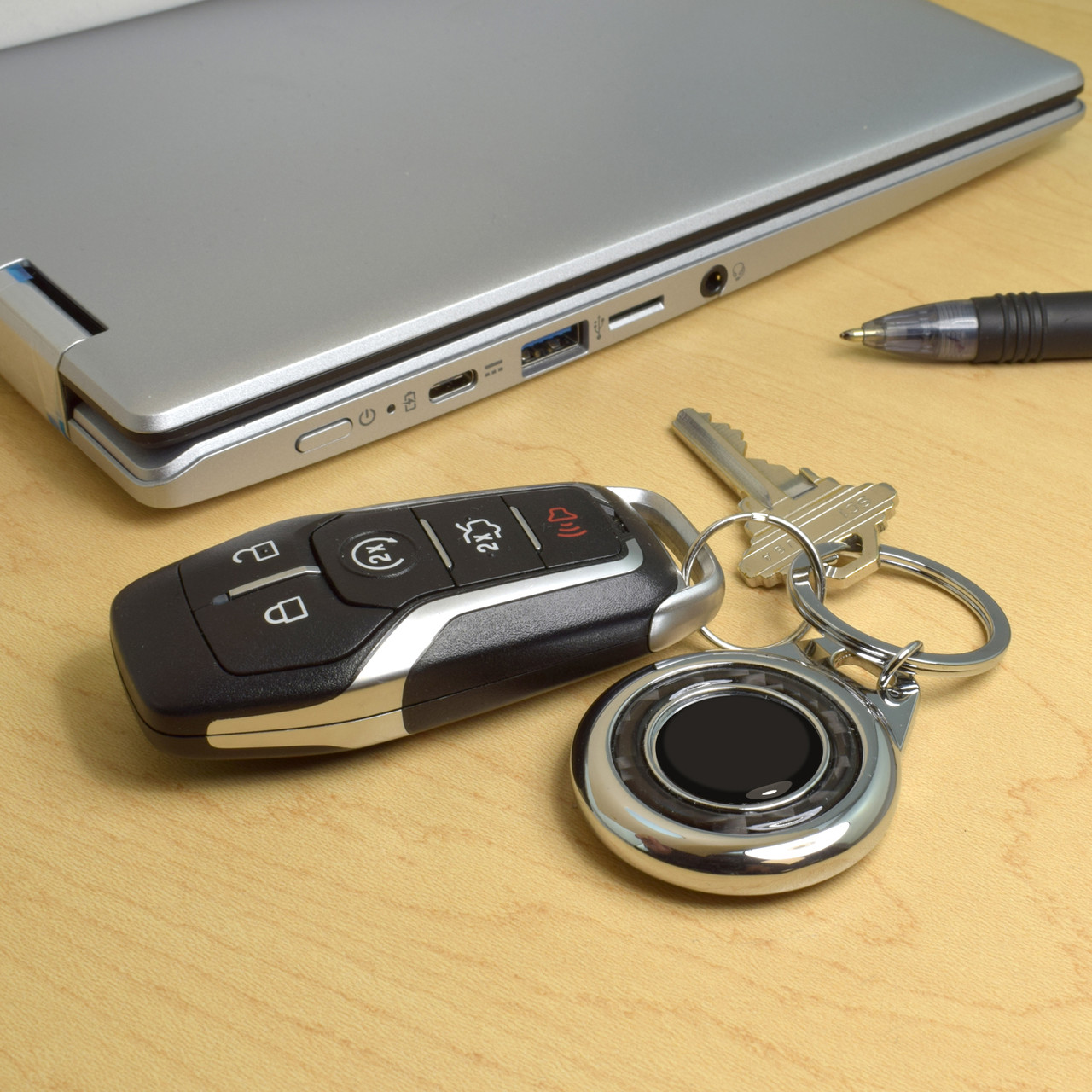 IPick Image Ford Maverick Key Chain - Real Carbon Fiber Hexagon Pendant, Officially Licensed - View #7