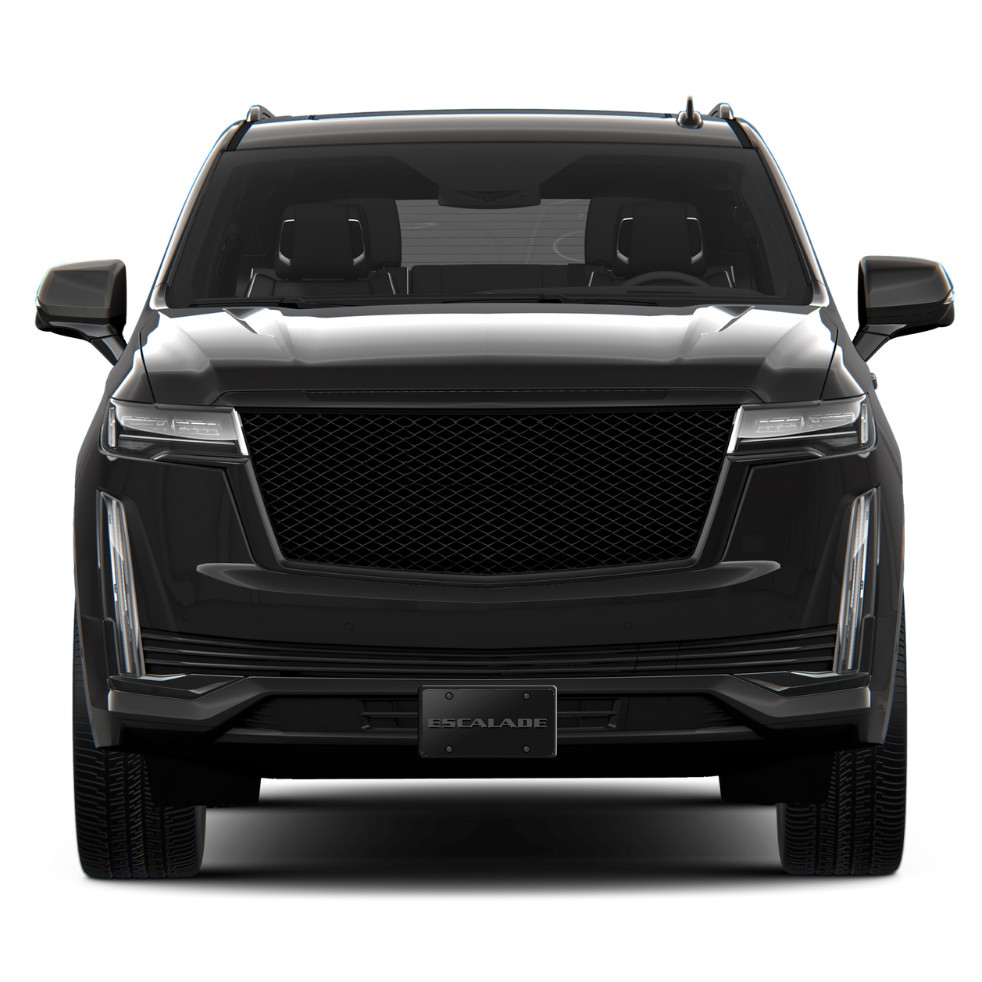 Cadillac Escalade 3D Black Stainless Steel License Plate Frame - IPick Image - Made In USA