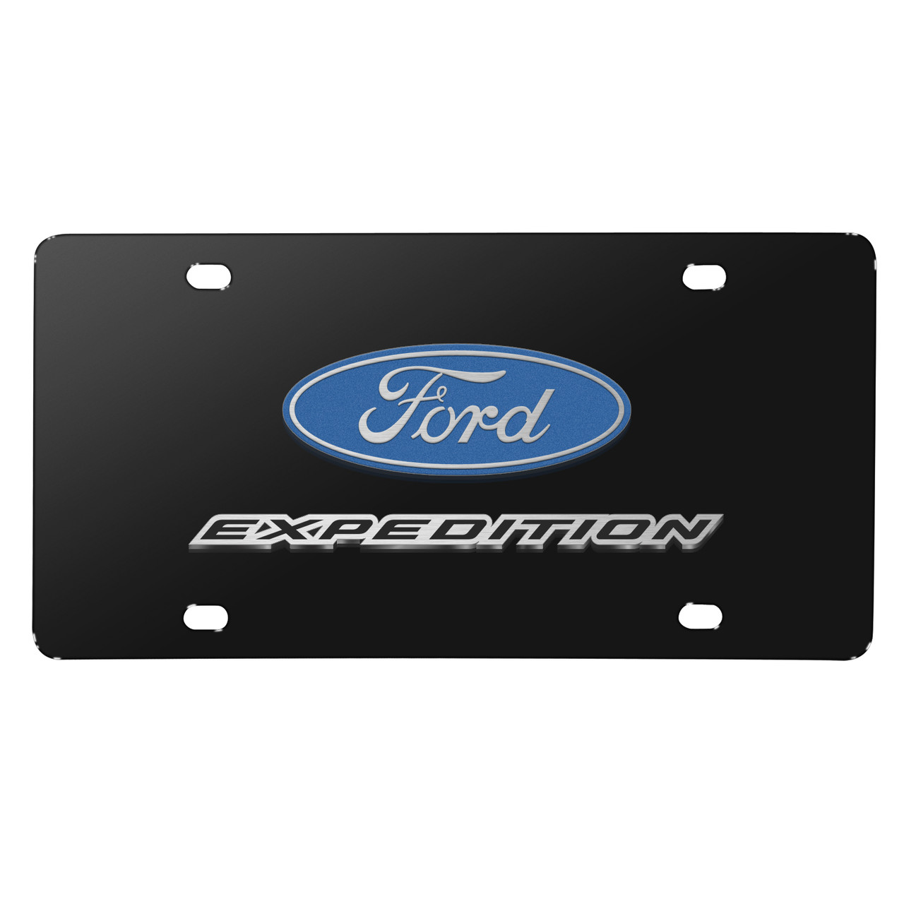 iPick Image - 3D Dual Logo Black Stainless Steel License Plate