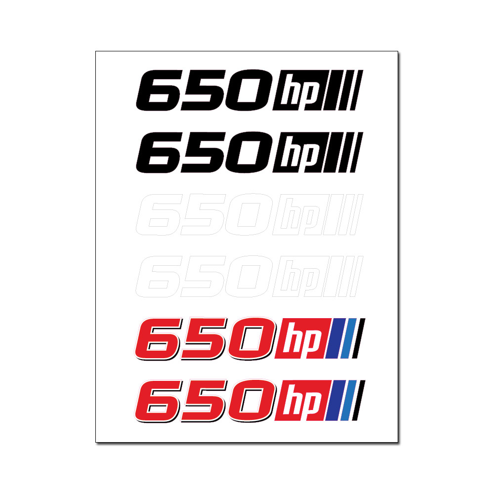 650 Horsepower 6 Vinyl Graphic Car Stickers Sheet - Car Beyond Store