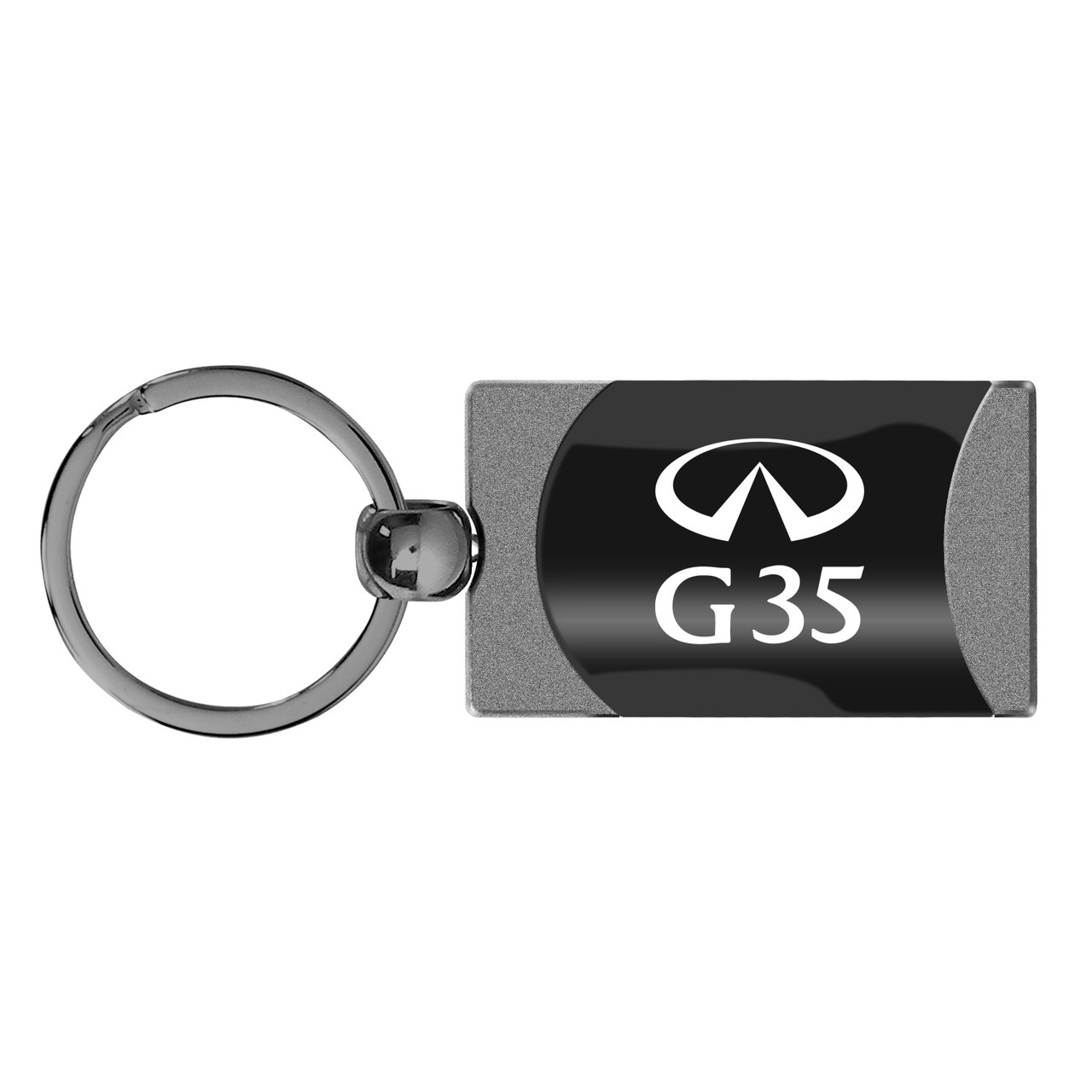 Infiniti G35 Two Tone Gun-Metal Rectangular Key Chain Key Fob