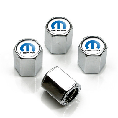 Mopar Logo Chrome Tire Stem Valve Caps Car Beyond Store