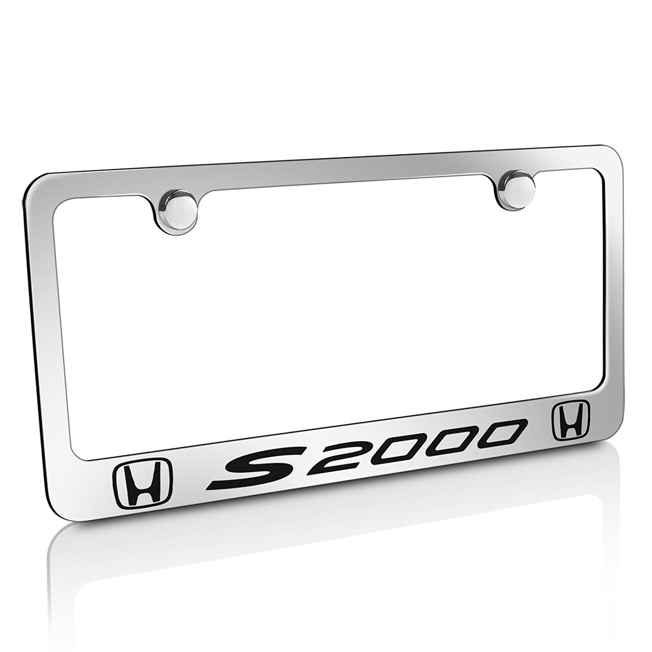 Honda S2000 Dual Logos Chrome Metal License Plate Frame - Car
