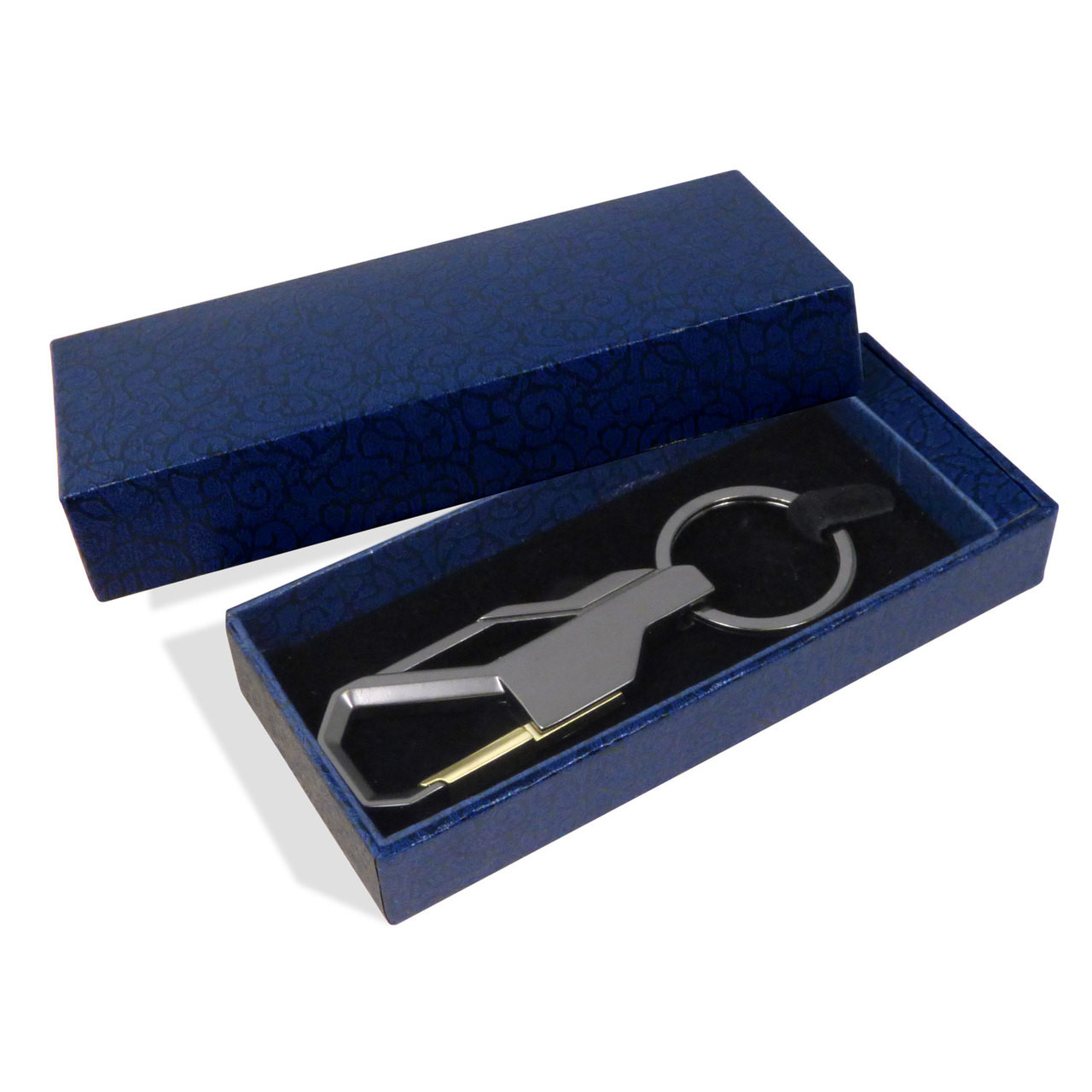 HEMI 5.7 Liter Gunmetal Gray Snap Hook Metal Key Chain - Car