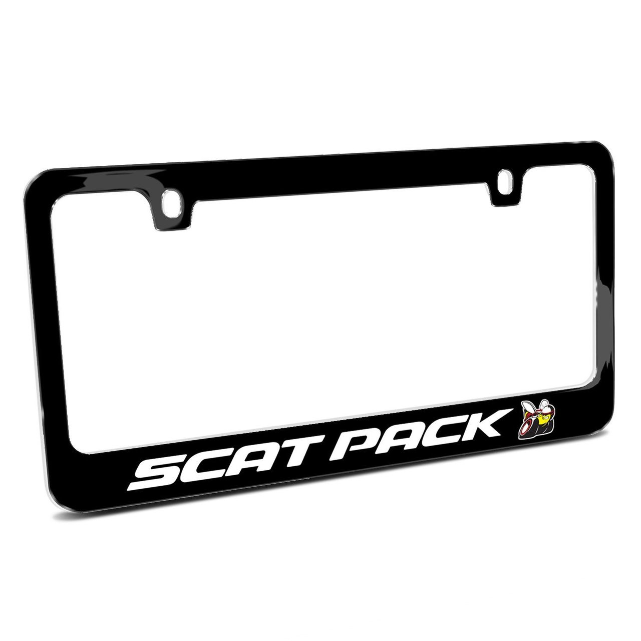 Dodge Scat Pack Full Color Black Metal License Plate Frame for