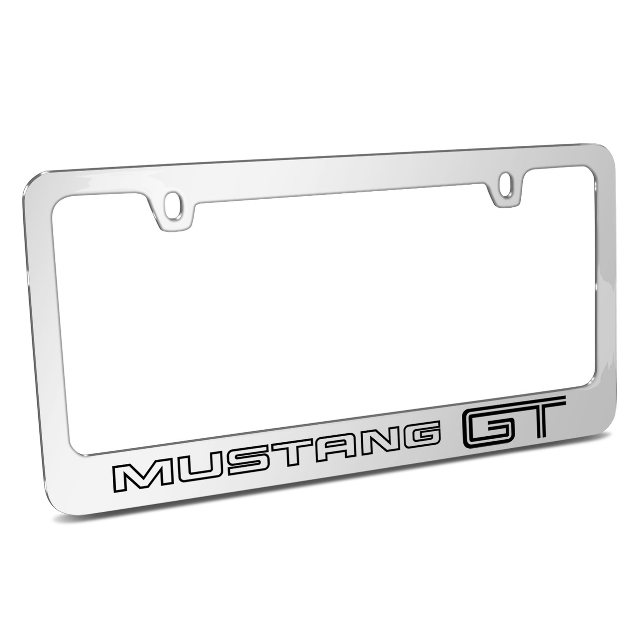 Ford Mustang Cobra Outline in Blue Black Metal License Plate Frame