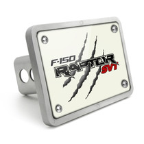 Ford Raptor SVT Claw Marks UV Graphic White Plate Billet Aluminum 2 inch Tow Hitch Cover