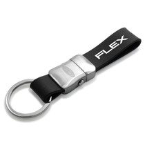 Ford Flex Genuine Black Leather Stripe Detachable Key Chain