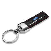 Ford Super-Duty Claw Marks Real Carbon Fiber Stripe Key Chain with Red stitching