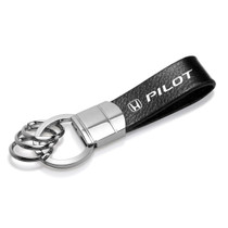 Au-Tomotive Gold Honda Accord Black Leather Key Chain Keyring – Official Licensed