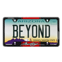 Ford Mustang Script Red Racing Stripe Black Real Carbon Fiber 50 States License Plate Frame