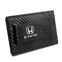 Honda Civic Black Carbon Fiber RFID Card Holder Wallet