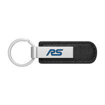 Ford Focus RS Silver Metal Black PU Leather Strap Key Chain