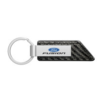Ford Fusion Carbon Fiber Texture Black PU Leather Strap Key Chain