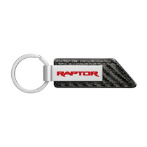 Ford F-150 Raptor in Red Carbon Fiber Texture Black PU Leather Strap Key Chain