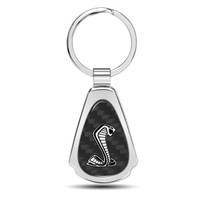 Ford Mustang GT350R Real Black Carbon Fiber Chrome Metal Teardrop Key Chain