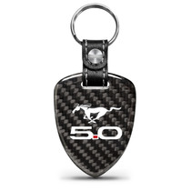 Ford Mustang GT 5.0 Real Black Carbon Fiber Large Shield-Style Key Chain