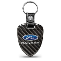 Ford Ranger Real Black Carbon Fiber Large Shield-Style Key Chain