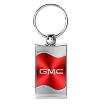 GMC Red Spun Brushed Metal Key Chain