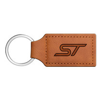 Ford Focus ST Rectangular Brown Leather Key Chain