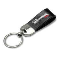 iPick Image Ford F-150 Raptor Large Genuine Black Leather Loop Strap Key Chain