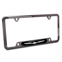 Ford Thunderbird Black Insert Gunmetal Chrome Stainless Steel License Plate Frame