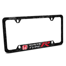 Honda Red Civic Type-R Real Black Forged Carbon Fiber 50 States License Frame