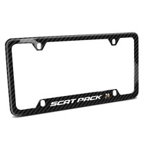 Dodge Scat-Pack Full Color Black Real Carbon Fiber 50 States License Plate Frame