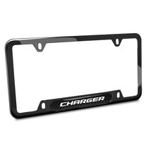 Dodge Charger Real Carbon Fiber Insert Black Stainless Steel License Plate Frame