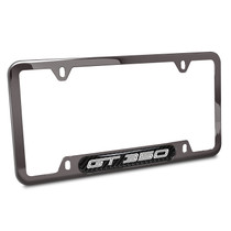 Ford Mustang 350 GT Real Carbon Fiber Insert Gunmetal Chrome Stainless Steel License Plate Frame