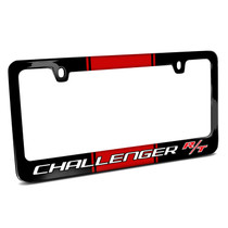 Dodge Challenger R/T Racing Stripe Black Metal License Plate Frame
