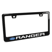 Ford Ranger Black Real 3K Carbon Fiber Finish ABS Plastic License Plate Frame