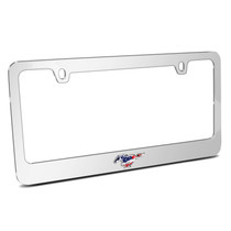Ford Mustang Pony USA Flag 3d Emblem Chrome Metal License Plate Frame