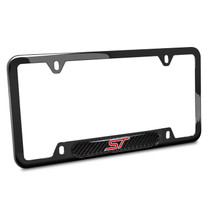 Ford Focus ST Real Carbon Fiber Insert Black Stainless Steel License Plate Frame